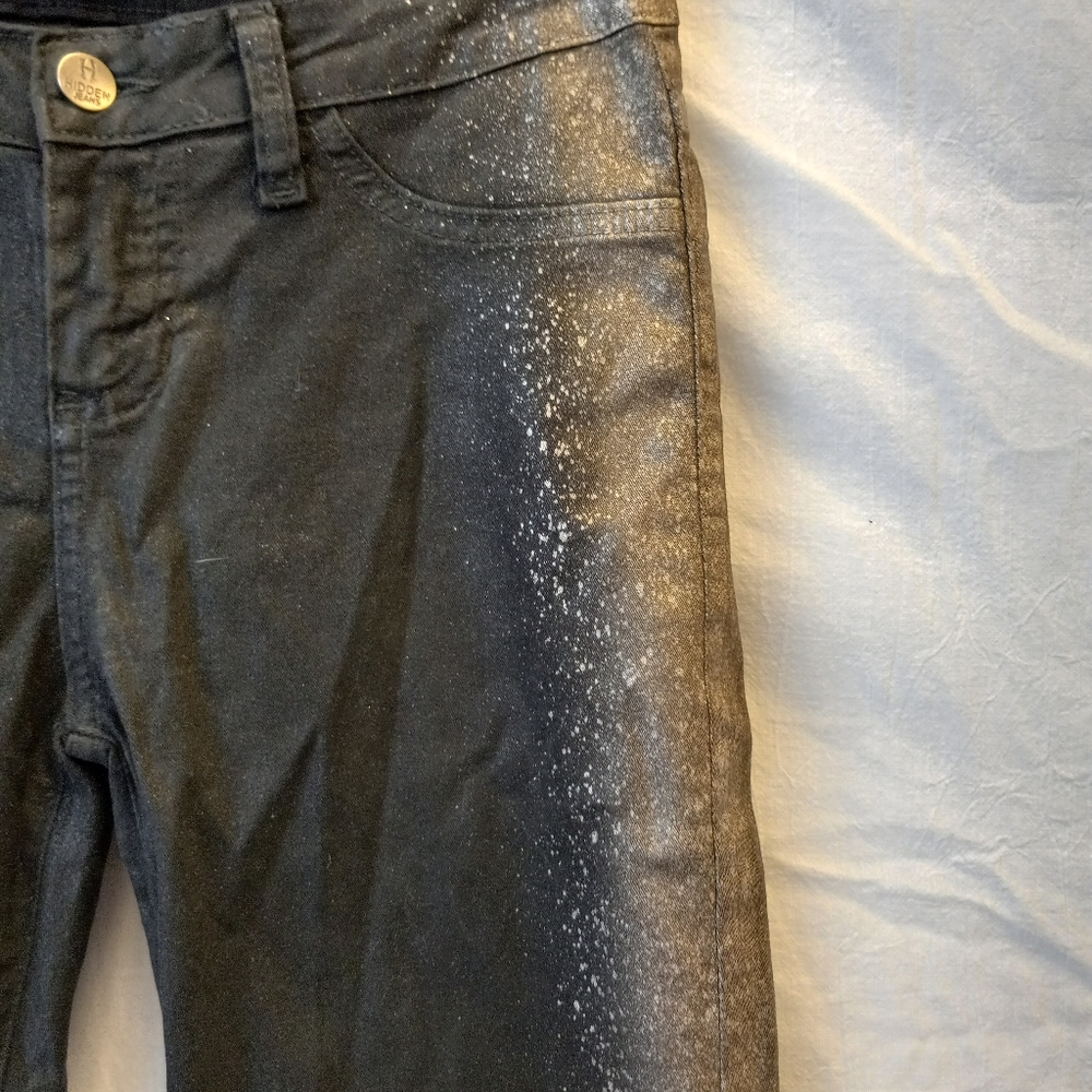 🌟 Hidden jeans skinny black jeans with gold detail on the sides, size 5